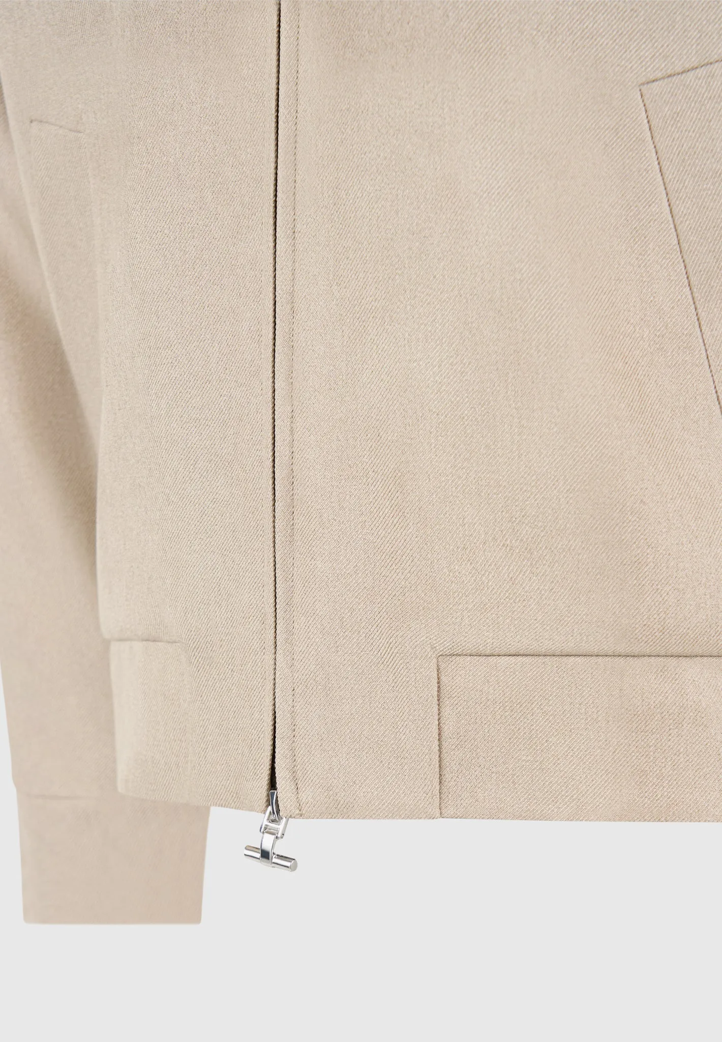 Tailored Harrington Jacket - Beige