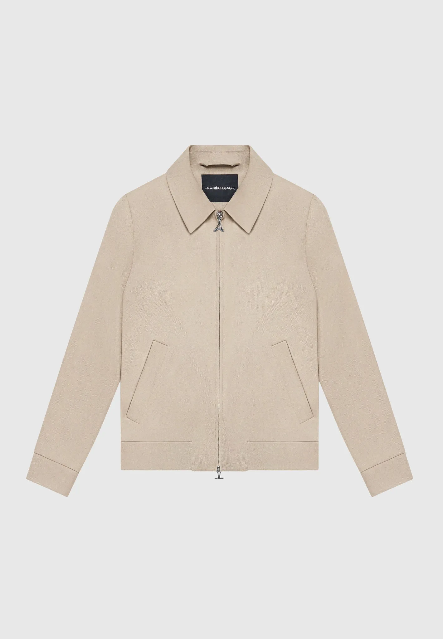 Tailored Harrington Jacket - Beige