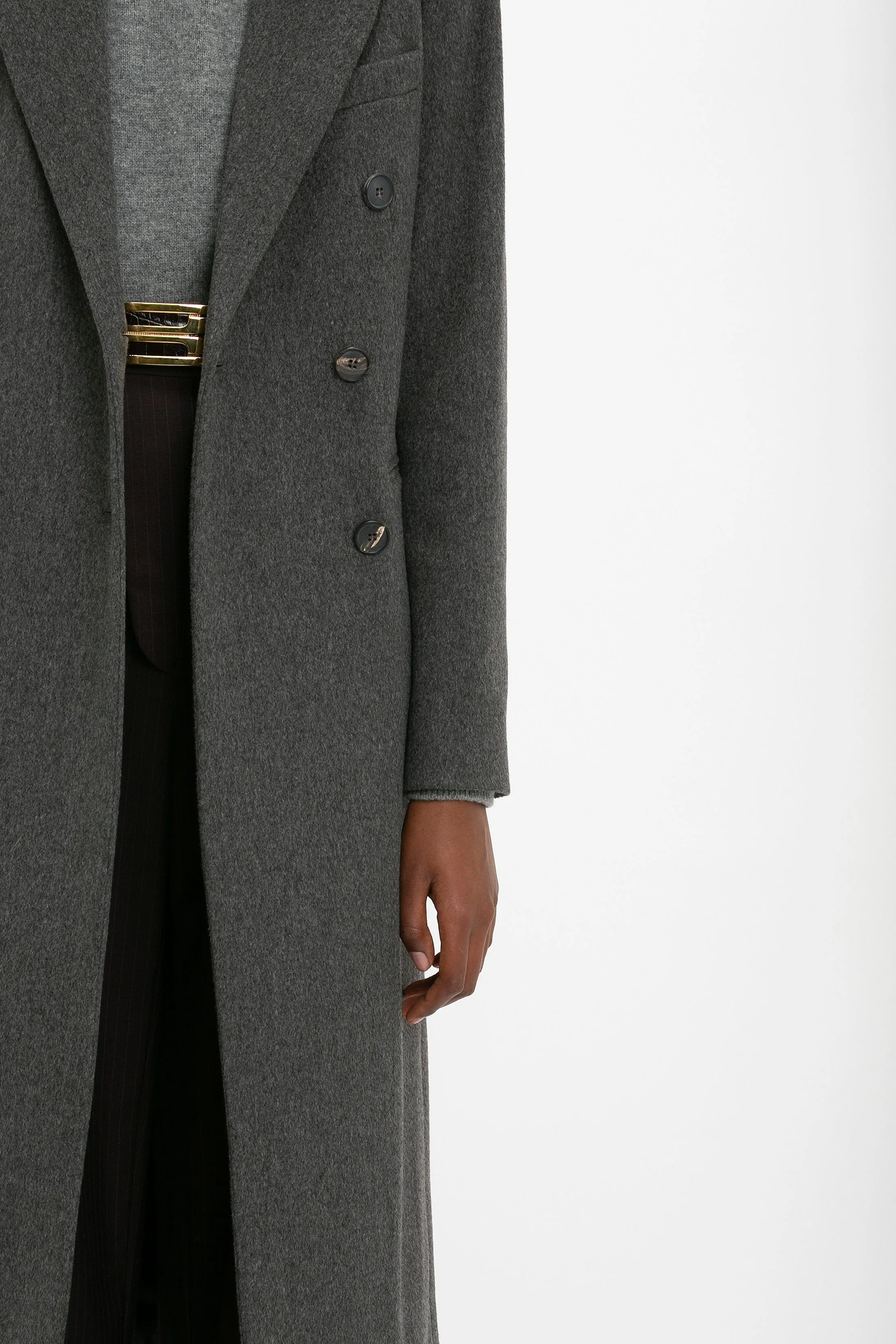 Tailored Slim Coat In Grey Melange