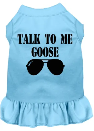 Talk To Me Goose Screen Print Dog Dress Baby Blue 4x (22)