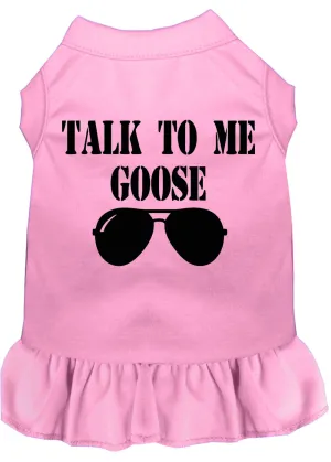 Talk To Me Goose Screen Print Dog Dress Light Pink Sm (10)