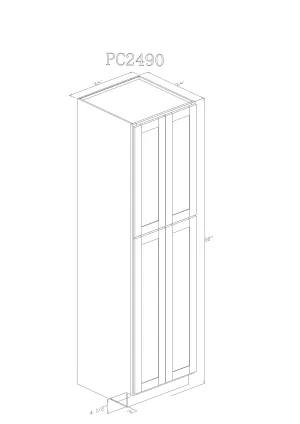 Tall 24" - Pure Black 24 Inch Pantry Cabinet/90" Face