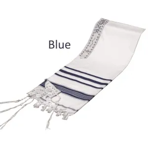 Tallit Prayer Shawl Acrylic Blend Blue/Silver