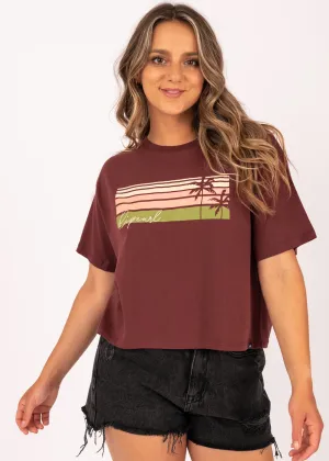 Tallows Crop Tee in Maroon