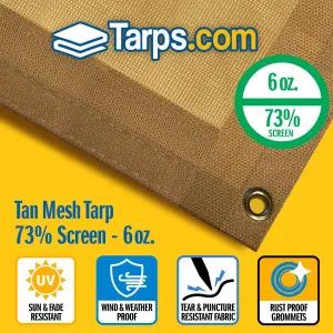 Tan Mesh Tarps