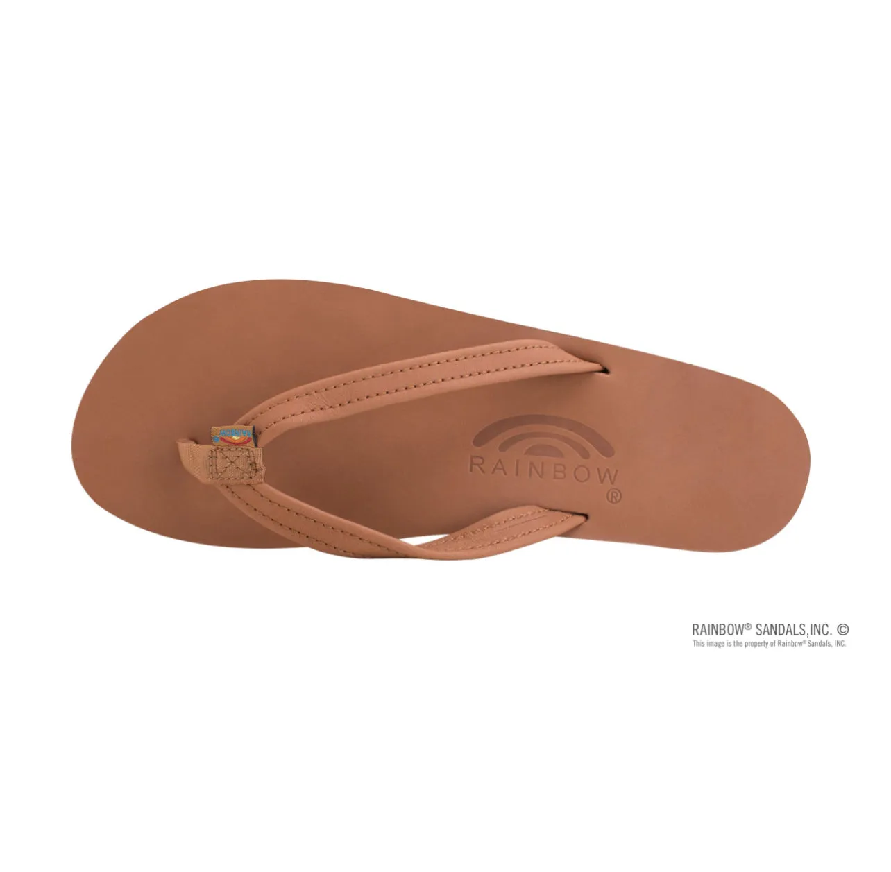 TAN - Rainbow Single Layer Classic Leather with Arch Support and a 1/2" Narrow Strap