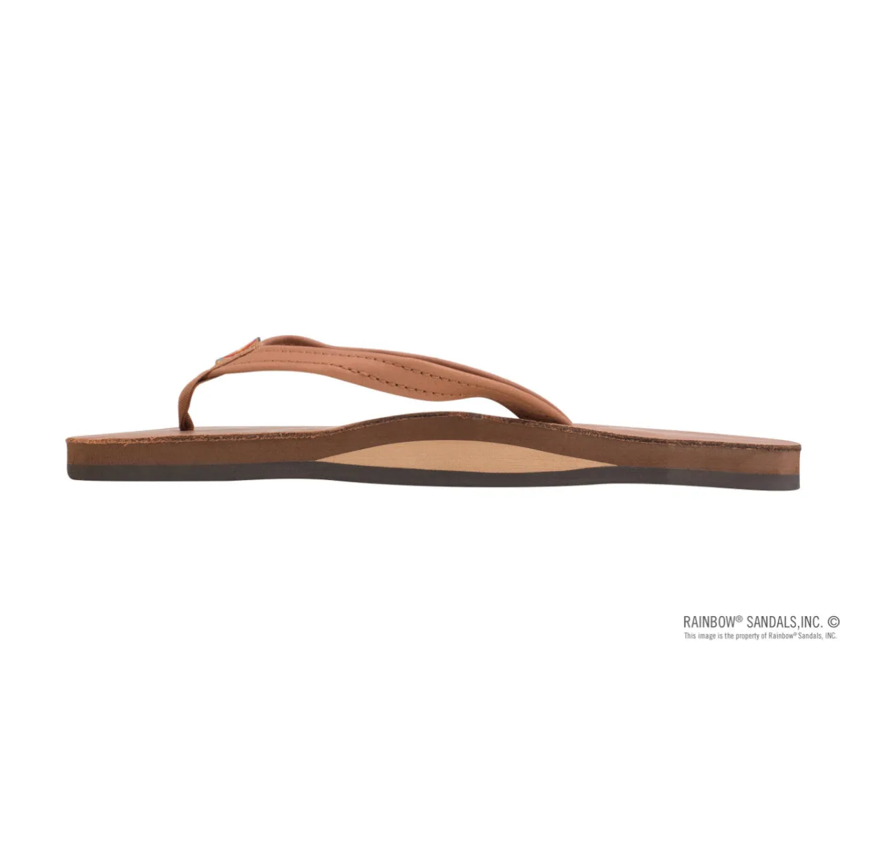 TAN - Rainbow Single Layer Classic Leather with Arch Support and a 1/2" Narrow Strap