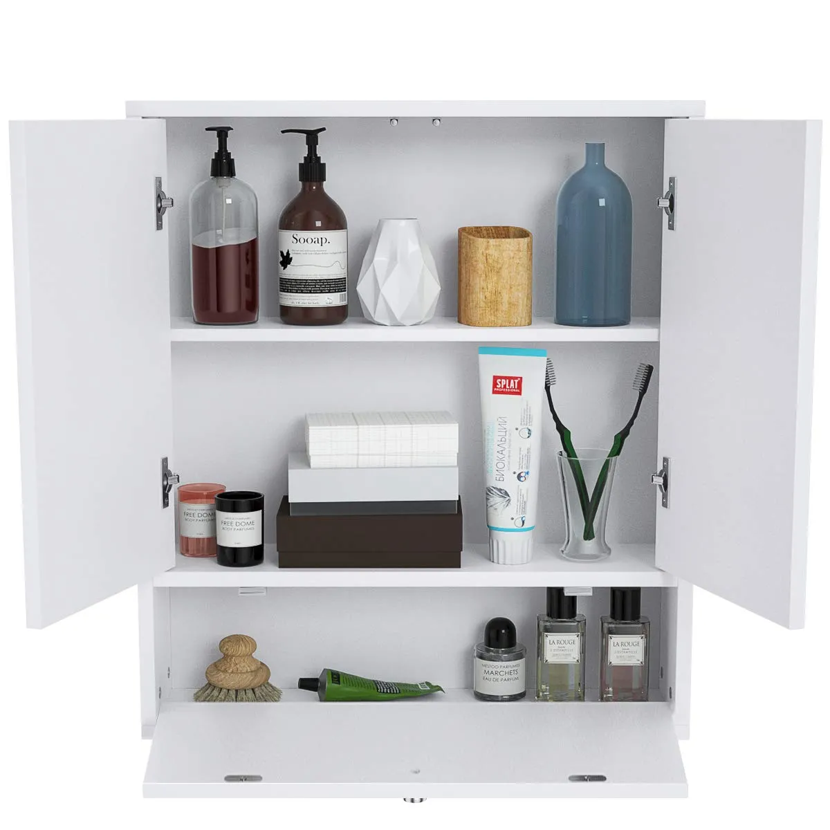 Tangkula Bathroom Mirror Cabinet, Wall Mounted Medicine Cabinet with Mirror Doors & Adjustable Shelf