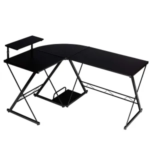 Tangkula L-Shaped Computer Desk, 58 Inches Corner Computer Desk with Movable Shelf & CPU Stand