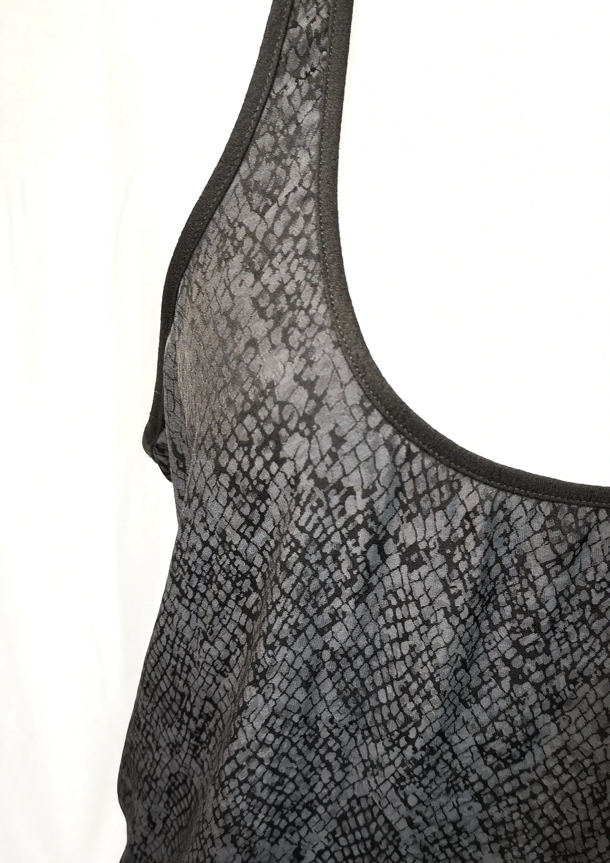 TANK TOP - JACQUARD SATIN black snake