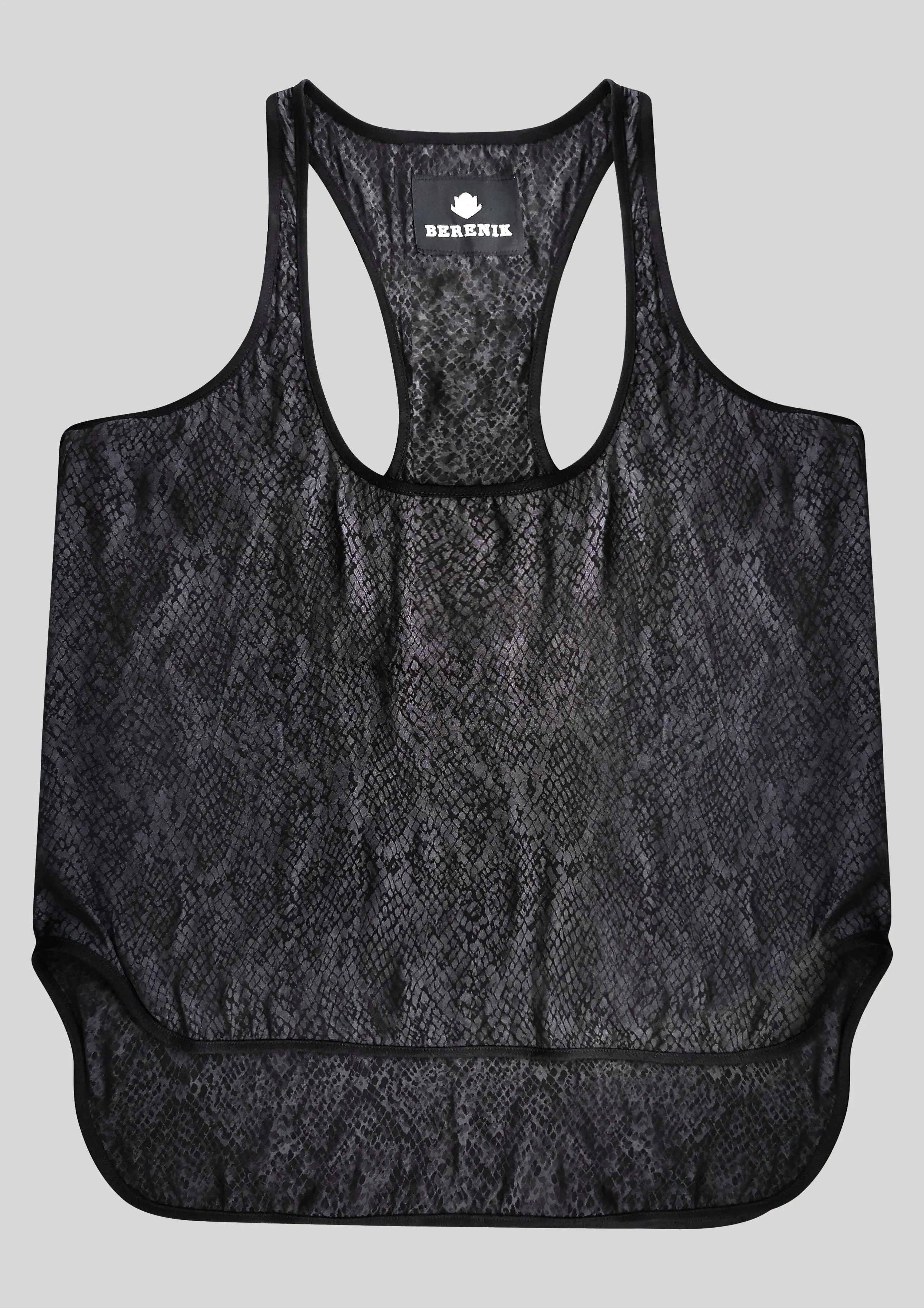 TANK TOP - JACQUARD SATIN black snake