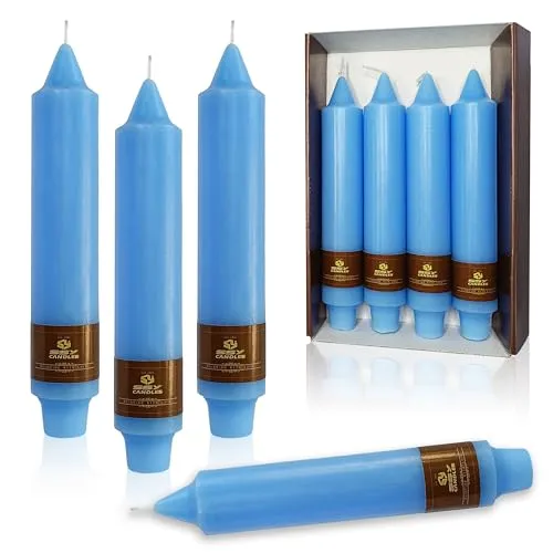 Taper Candle Odorless Candle Blue Candlesticks 7 INCH Short Candle Sticks Unscented Candles Smokeless Candles for Dinner Home Décor Weddings Festive Seasons Holiday