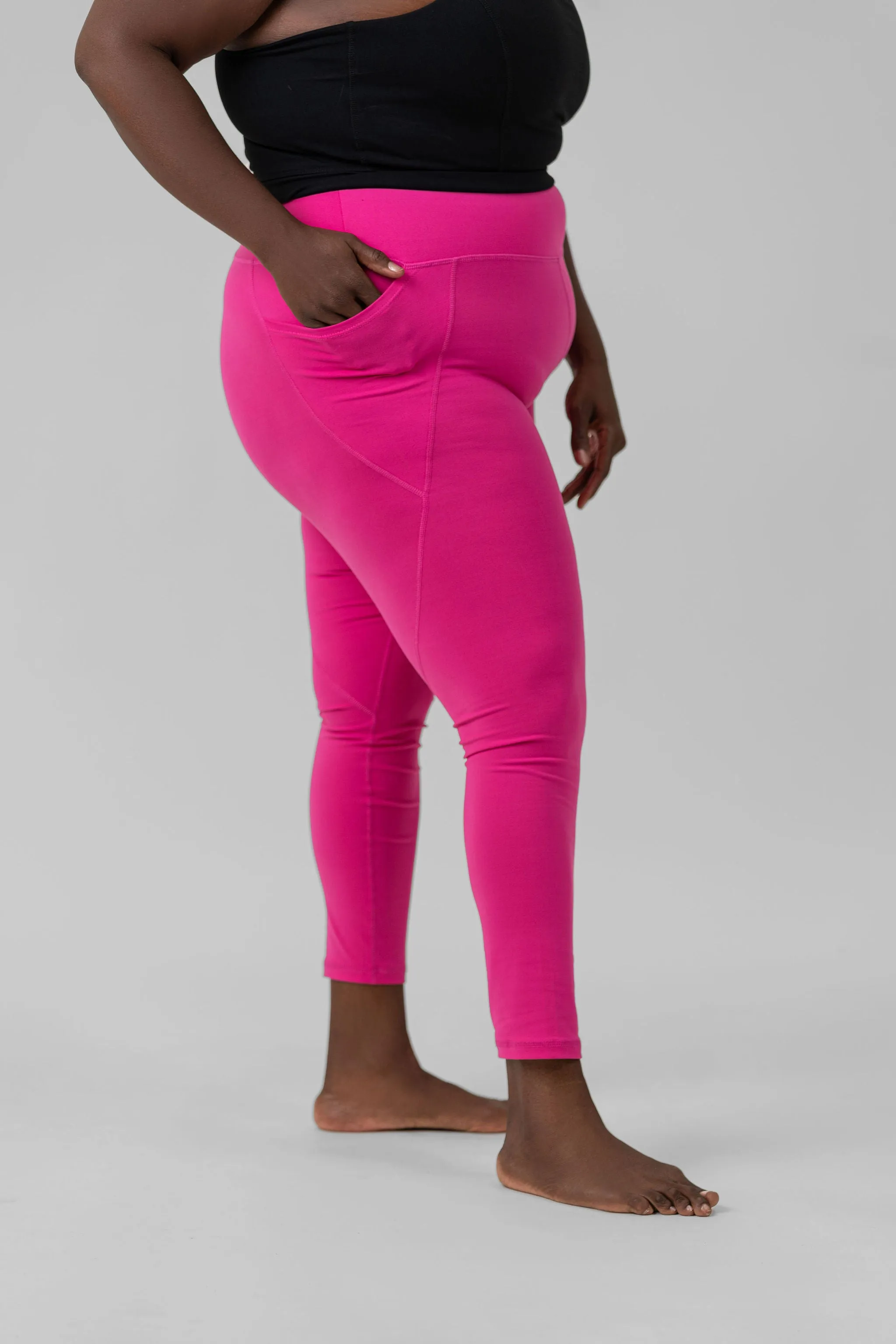 TAPERED BAND ESSENTIAL SOLID HIGH WAISTED LEGGING