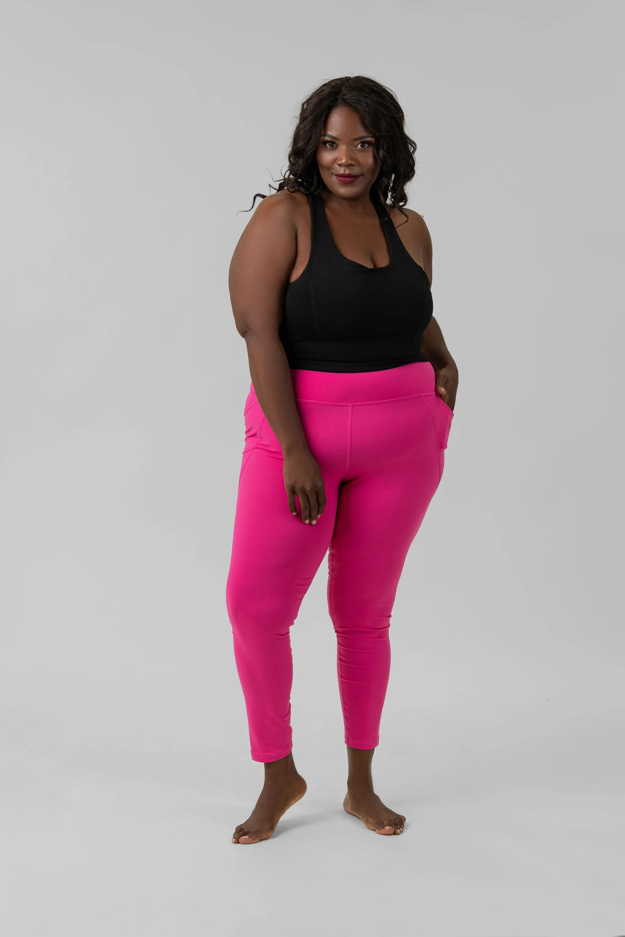 TAPERED BAND ESSENTIAL SOLID HIGH WAISTED LEGGING