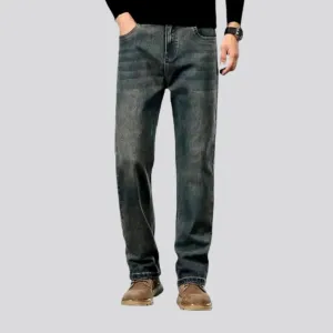 Tapered fit high rise men's jeans