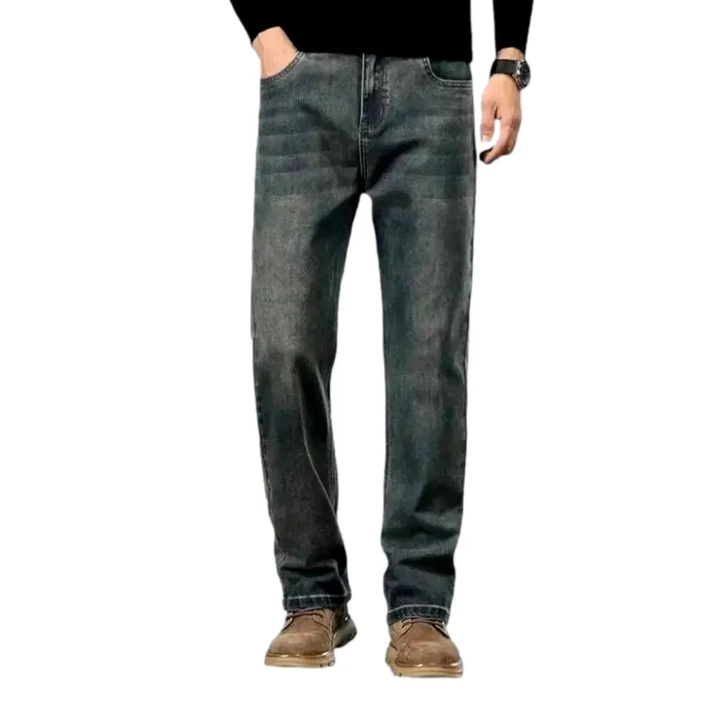 Tapered fit high rise men's jeans