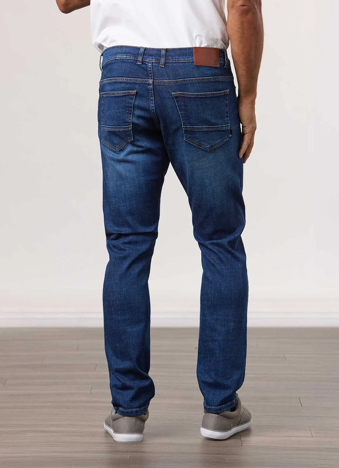 Tapered Stretch Denim Jeans