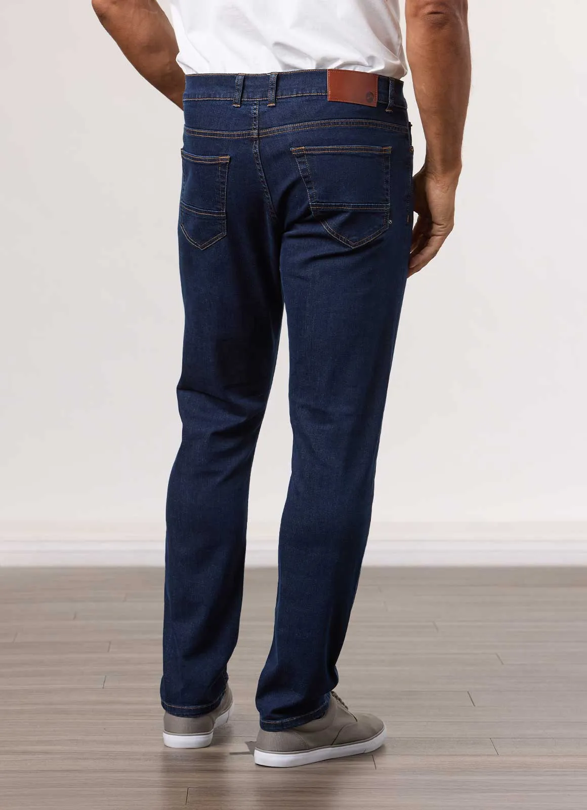 Tapered Stretch Denim Jeans