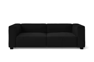 Taranto 2 Seater Sofa Black Linen Fabric