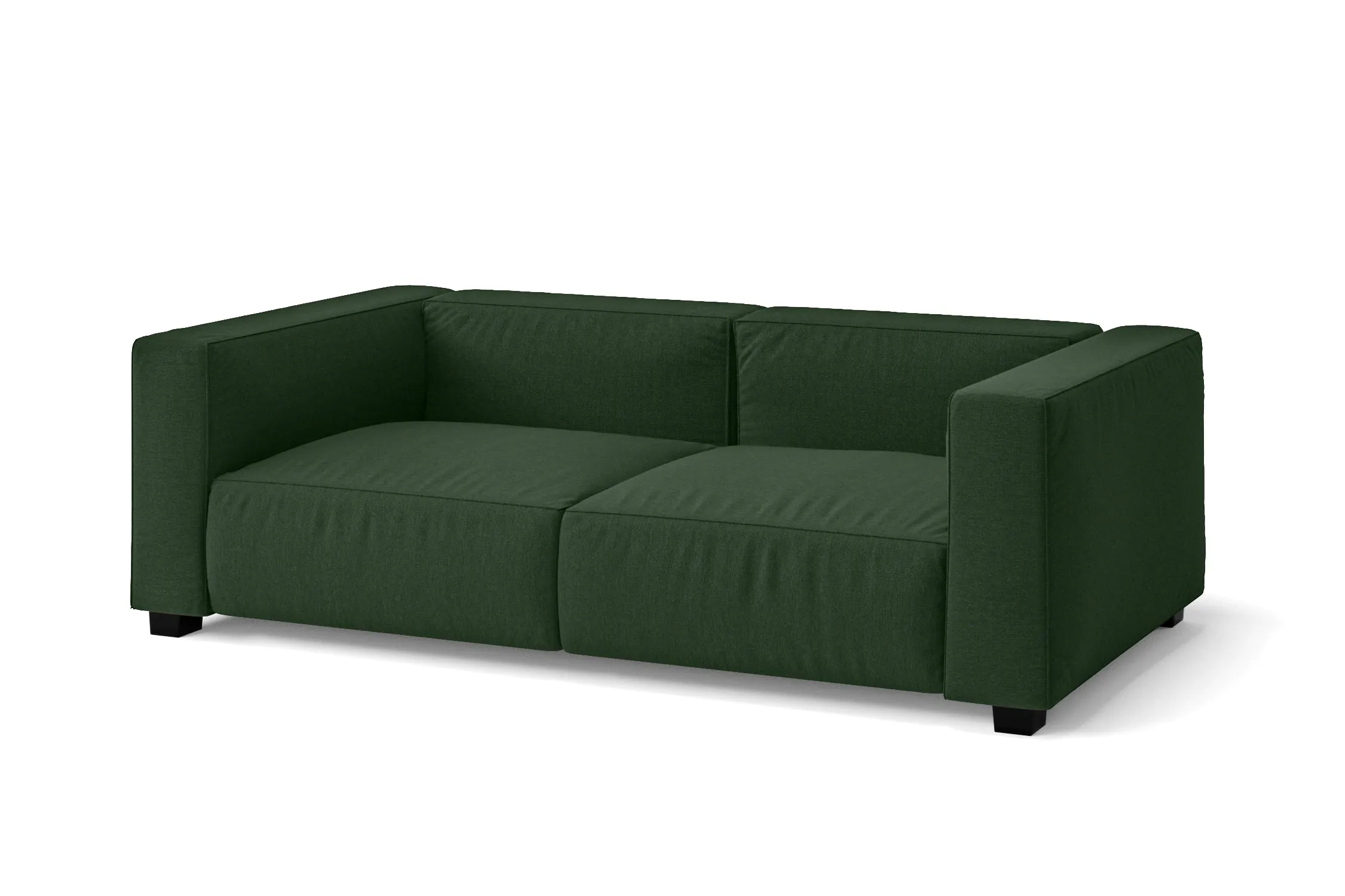 Taranto 2 Seater Sofa Forest Green Linen Fabric