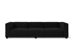 Taranto 3 Seater Sofa Black Linen Fabric