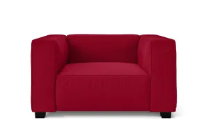 Taranto Armchair Red Linen Fabric