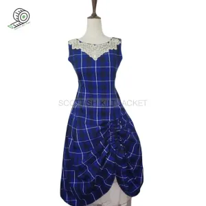 Tartan wedding Dress In Buchanan Blue