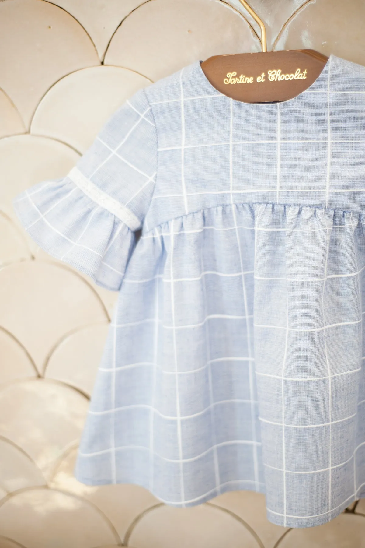 Tartine et Chocolat Baby Girls Blue Riviera Dress (Size 6M left)