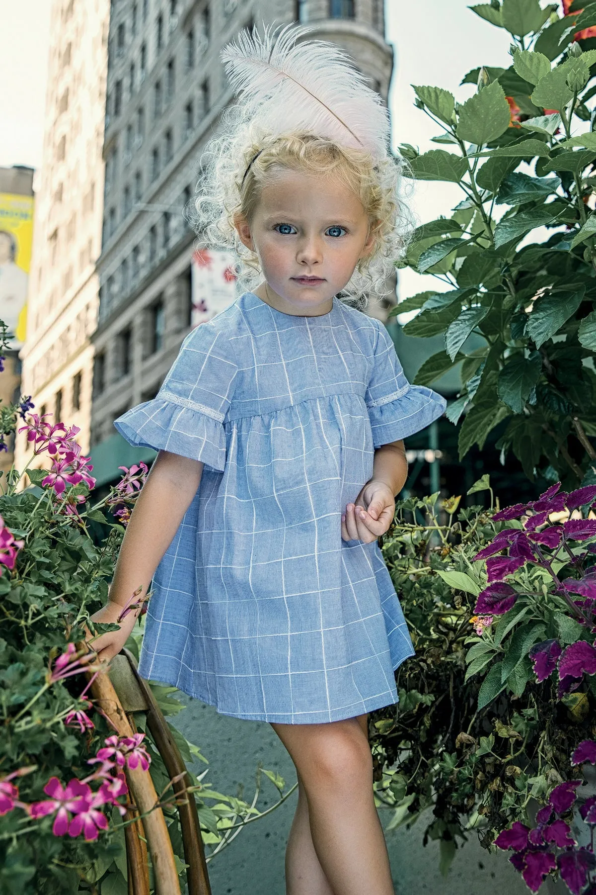 Tartine et Chocolat Baby Girls Blue Riviera Dress (Size 6M left)