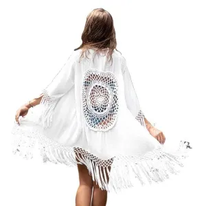 Tassel-Crochet Beach Cover-Up