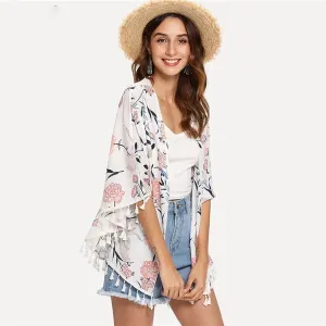 Tassel Floral Kimono