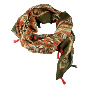 Tasseled Chevron Scarf Orange