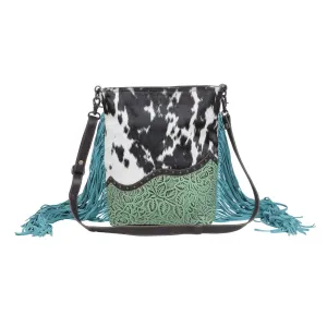 Tassles of ocean Leather & Hairon Bag