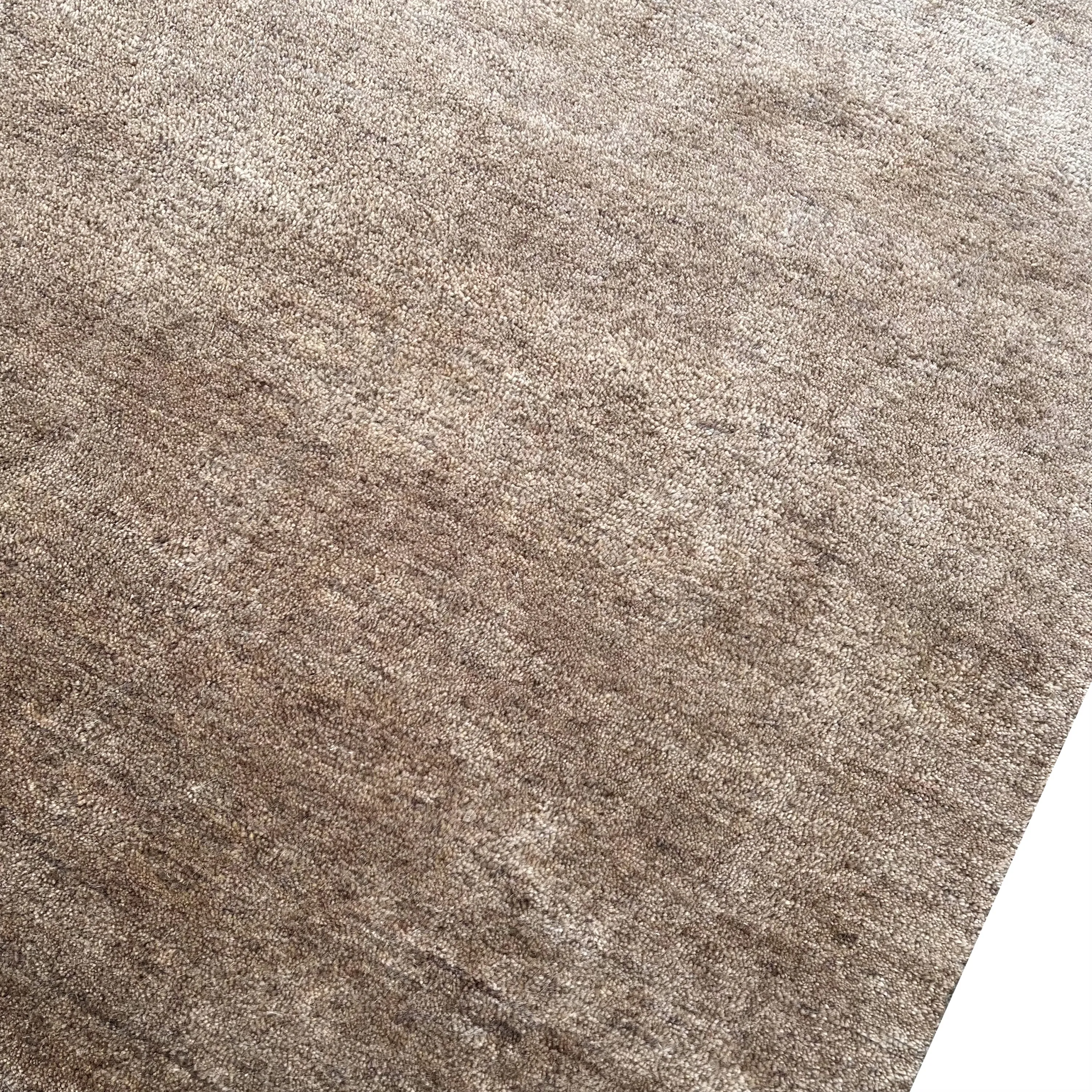 Taupe Transitional Solid Mohair Wool Blend Rug - 8' x 10'