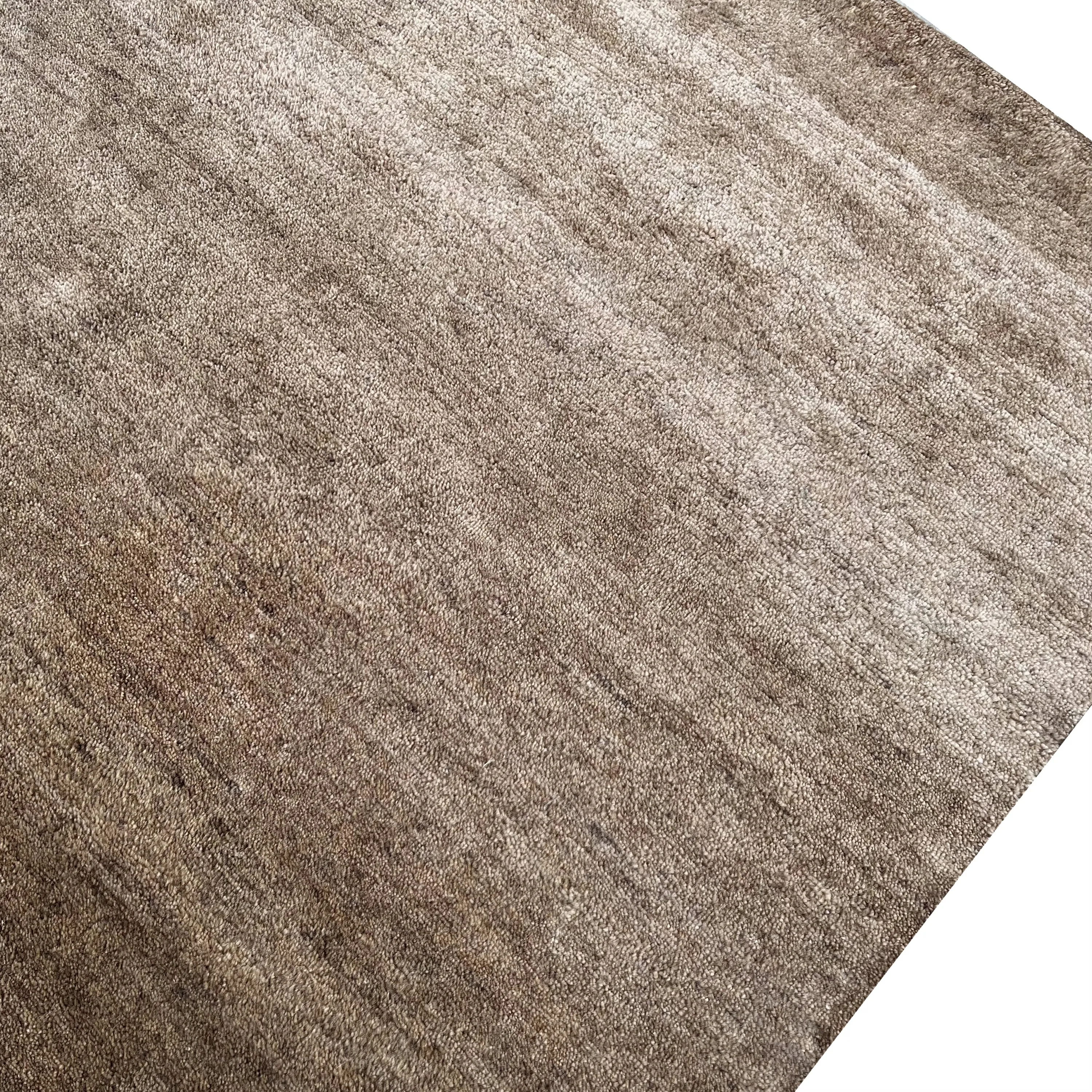 Taupe Transitional Solid Mohair Wool Blend Rug - 8' x 10'