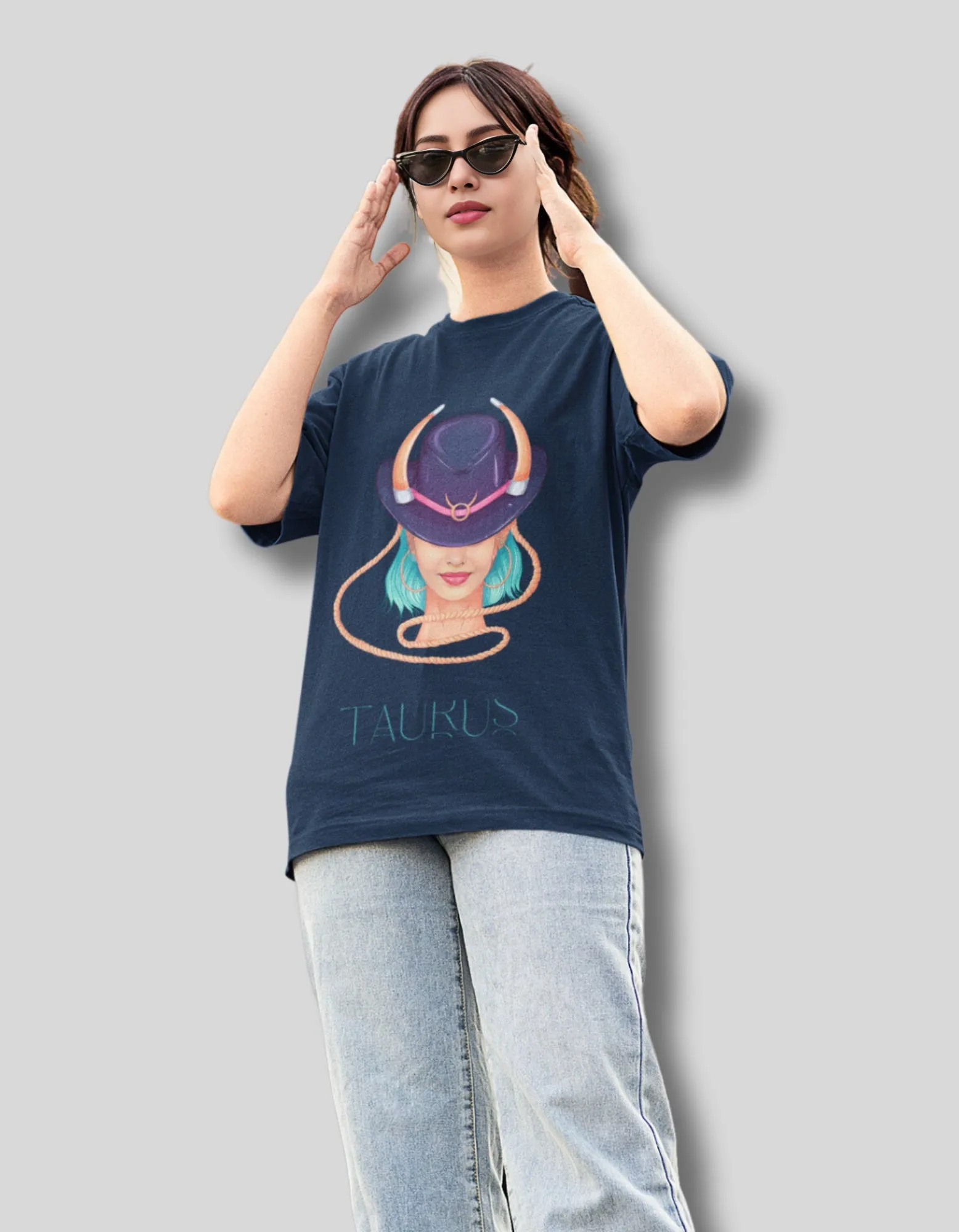 Taurus Zodiac Graphic Printed Oversized T-Shirt For Women