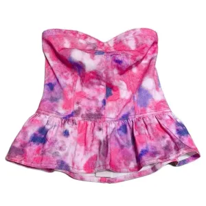 TAVIMART  -  Backless Sexy Pink Tie Dyed Tank Tops for Women Summer Fashion Denim Cropped Top Female Vests Y4038