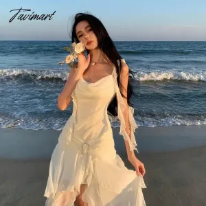 TAVIMART  -   Dress Korean Style Fairy  Ropa Coreana  Cocktail Dresses Vestidos Blancos  Womens Clothing Luxury Birthday Dresses Long Dress