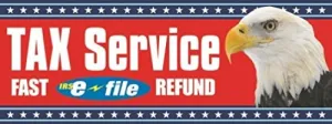 Tax Service (Eagle) Vinyl Banner Sign