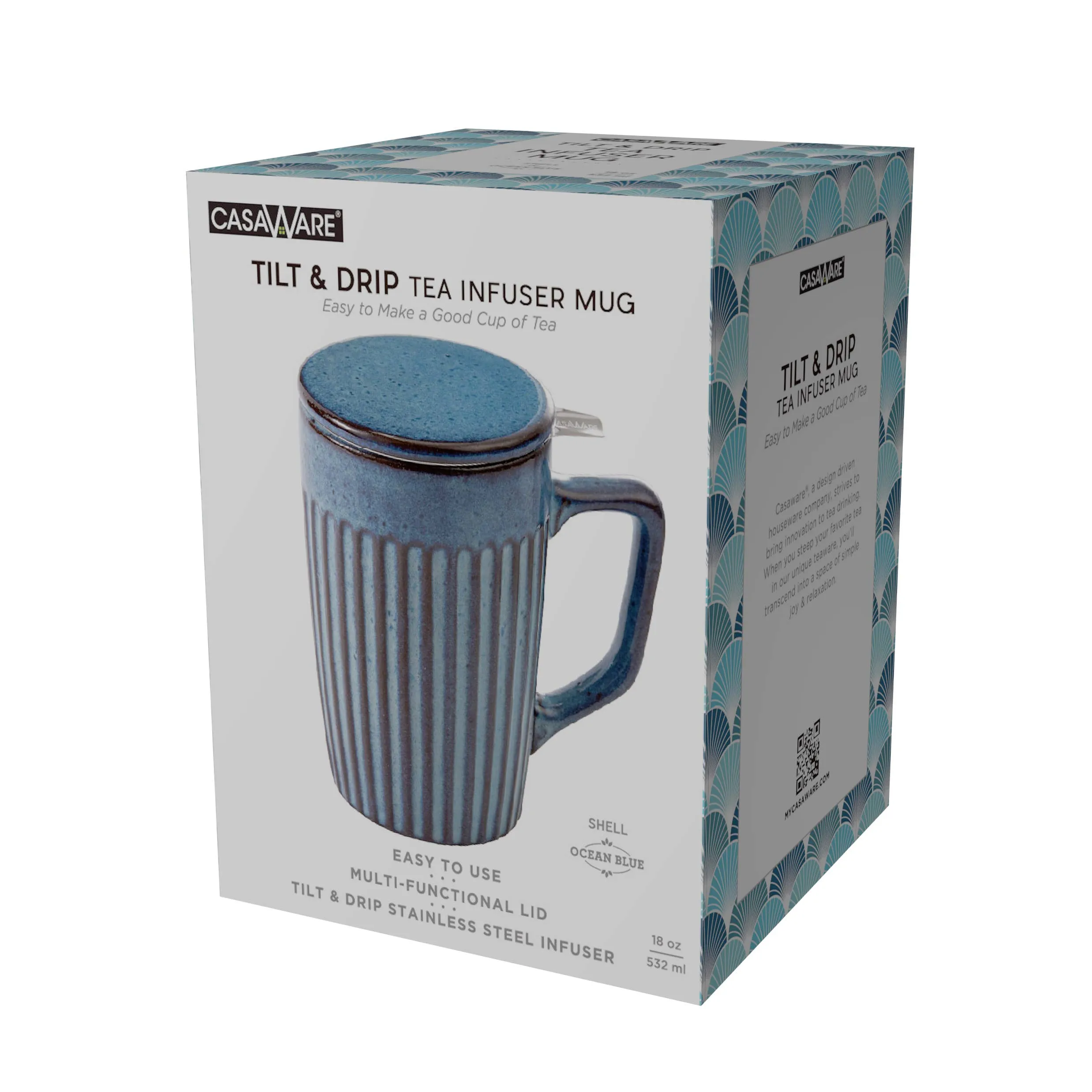 Tea Infuser Mug Shell 18oz