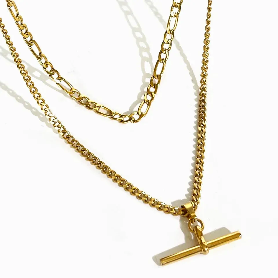 Teagan Layered T-Bar Necklace