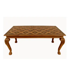 Teak Wood Inlay design Large Dinning Table