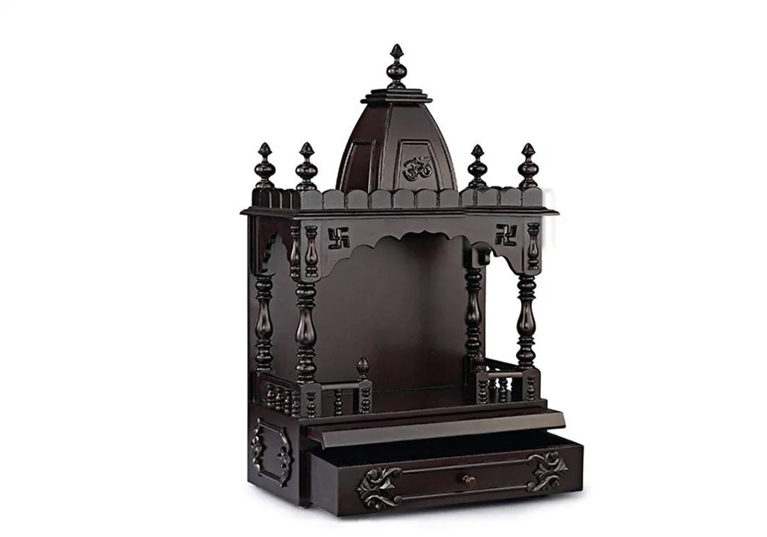 Teakwood Pooja Mandir with Traditional Sheesham Finish for the Home