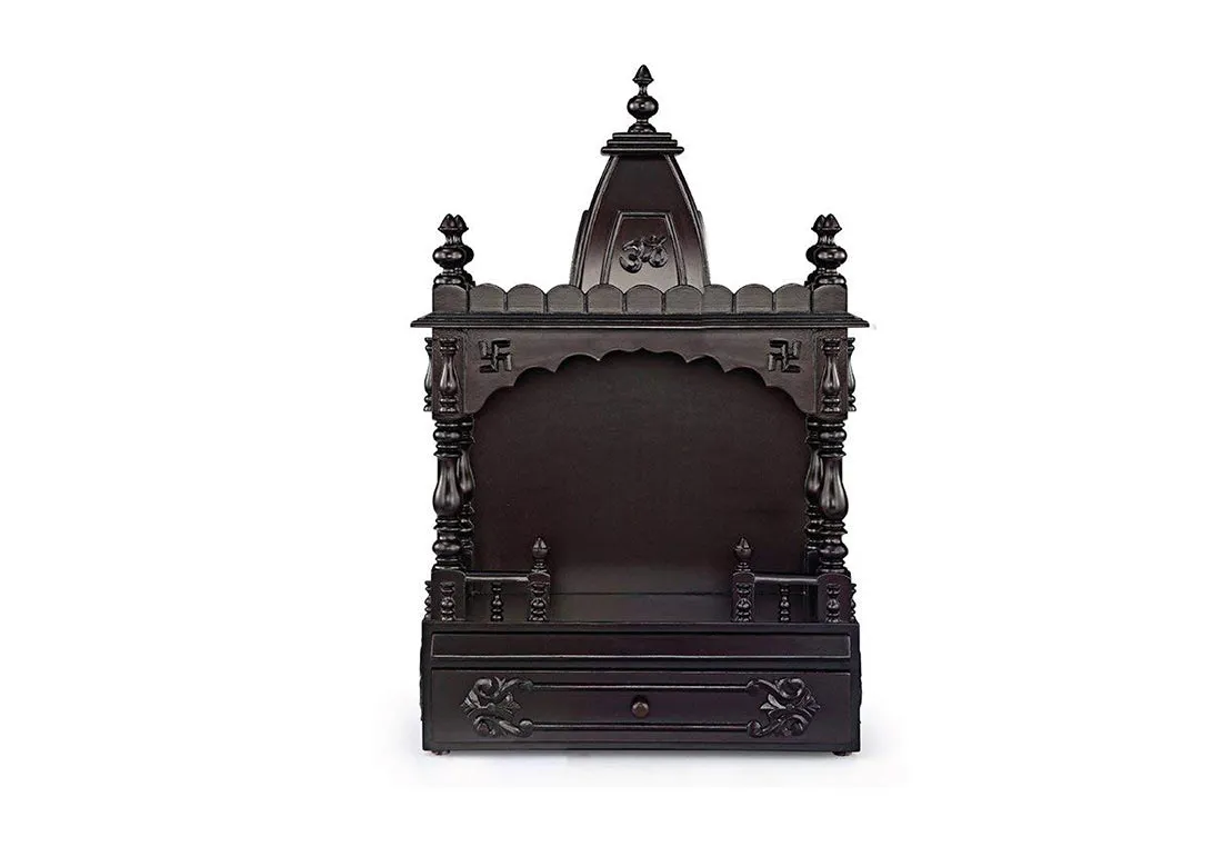 Teakwood Pooja Mandir with Traditional Sheesham Finish for the Home