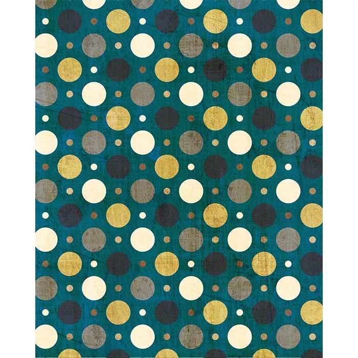 Teal & Gold Grunge Polka Dot Printed Backdrop