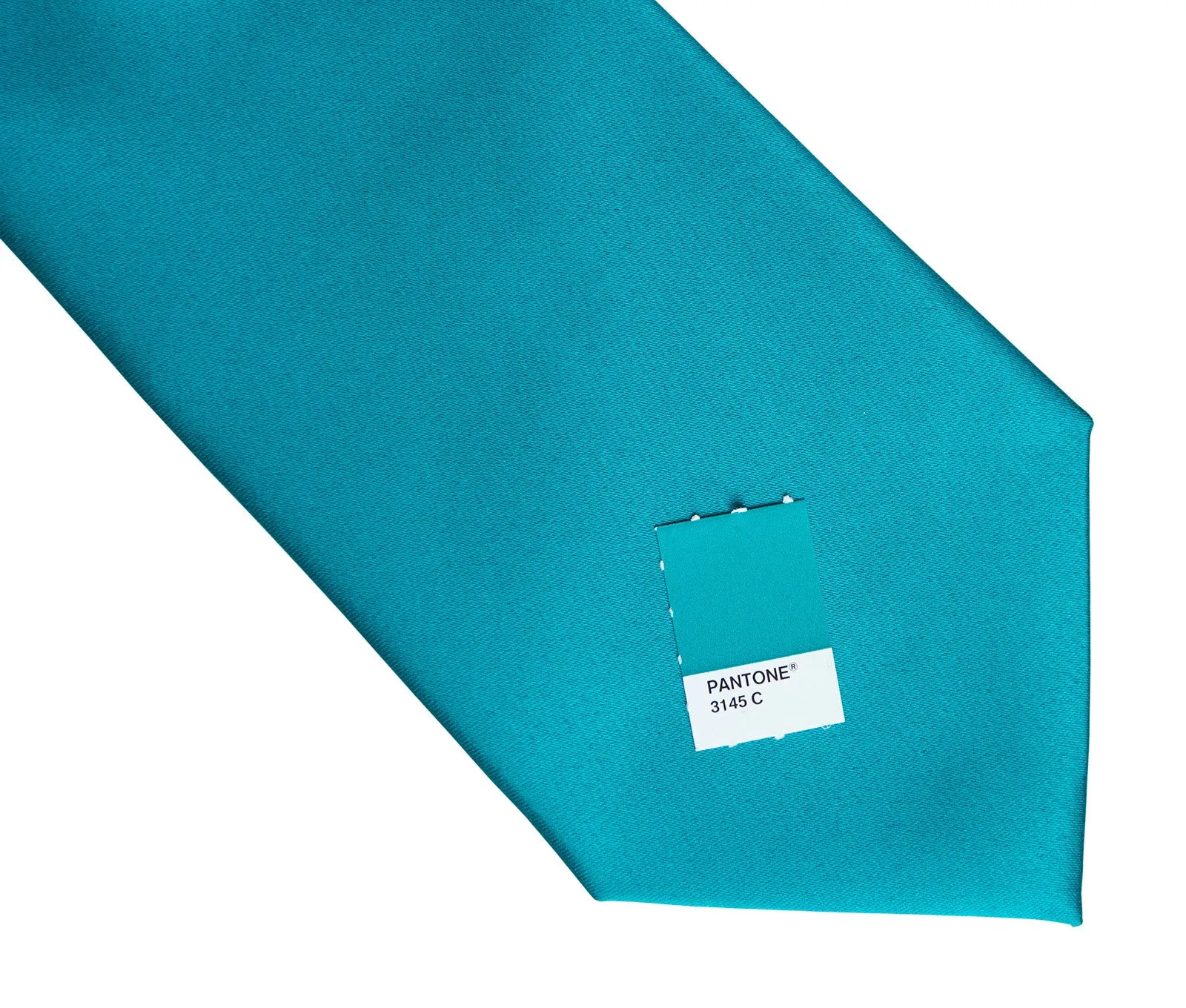 Teal Blue Necktie. Light Blue Solid Color Satin Finish Tie, No Print