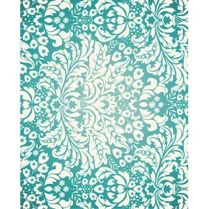 Teal Damask Printed Backdrop