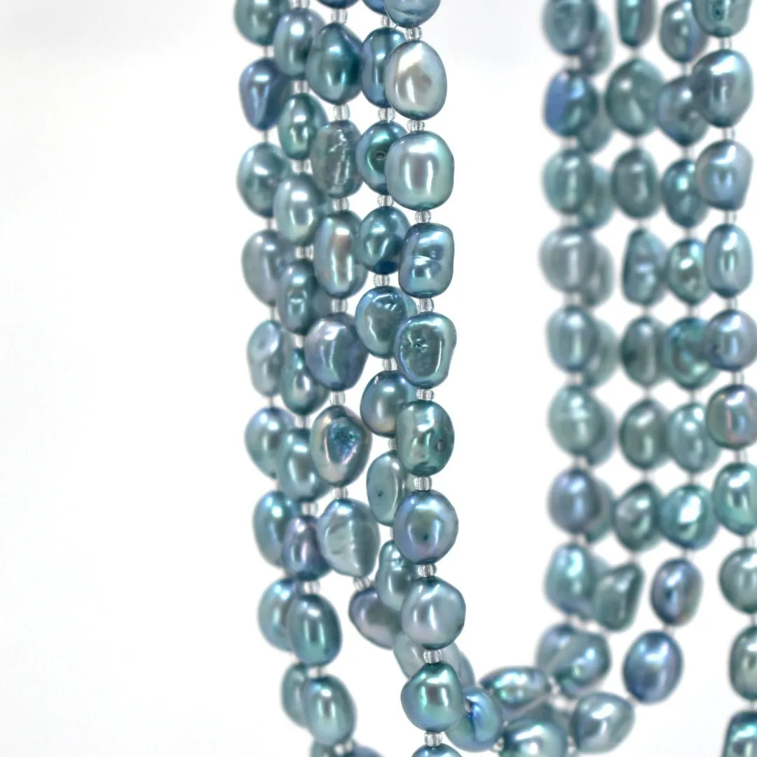 Teal Freshwater Pearl Necklace