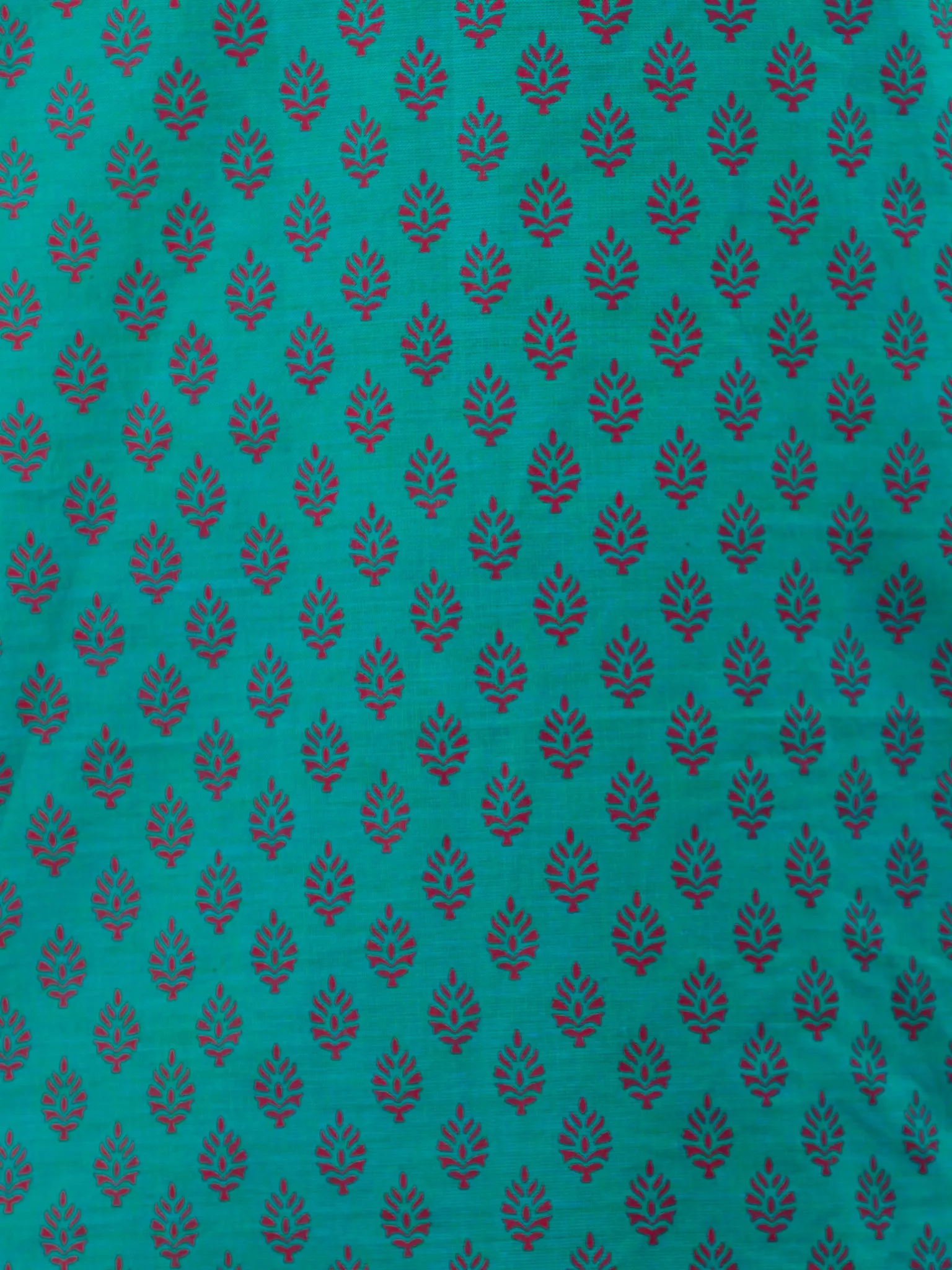 Teal Green Purple South Handloom Cotton Top With  Zari Border - T52FXXX