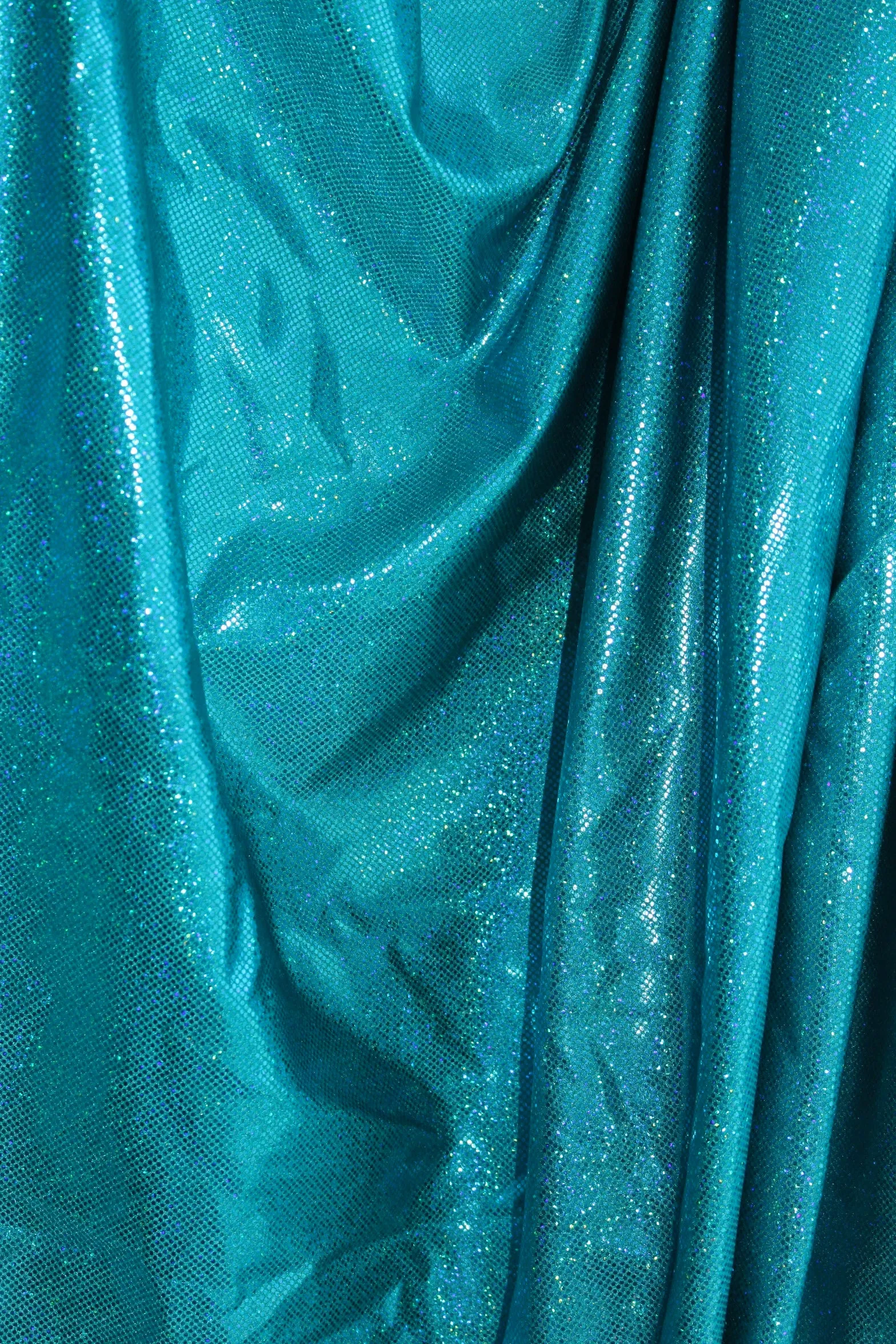 Teal Hologram Spandex Fabric Sample